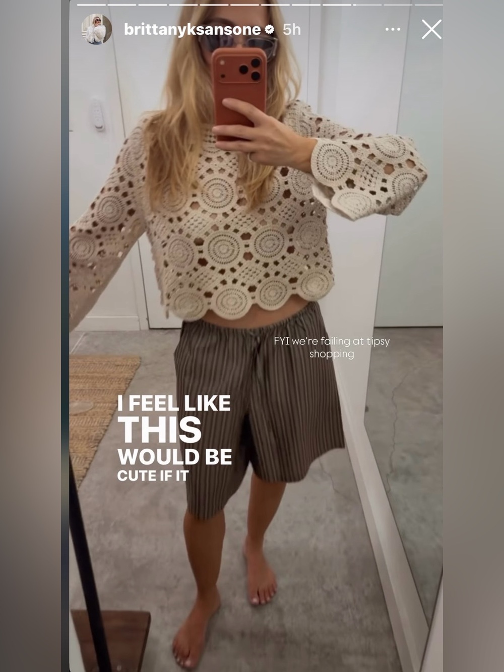 Line Romie Crochet Pullover in Pampas